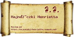 Hajnáczki Henrietta névjegykártya