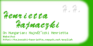 henrietta hajnaczki business card